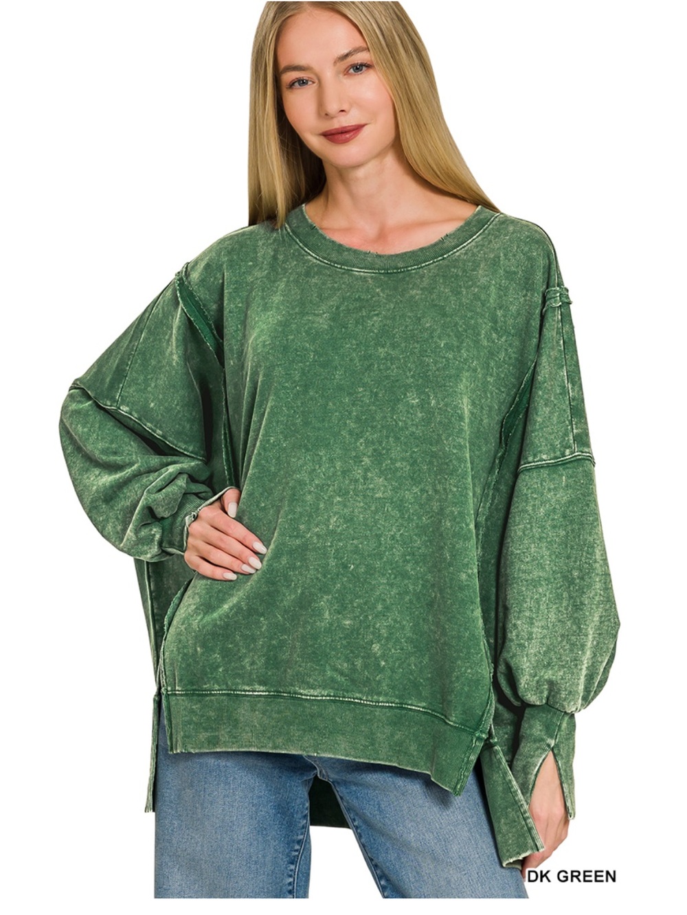 ZF59–🤎🩷🧡 (17 COLORS) ZENANA “CAMDENS” OVERSIZED CREWNECK - Picture 3 of 16